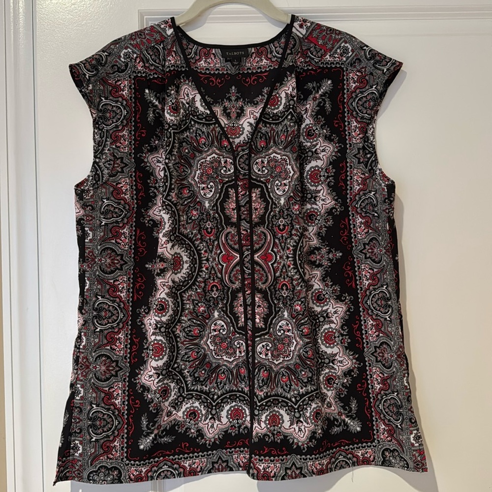 Talbots Sleeveless Print Blouse